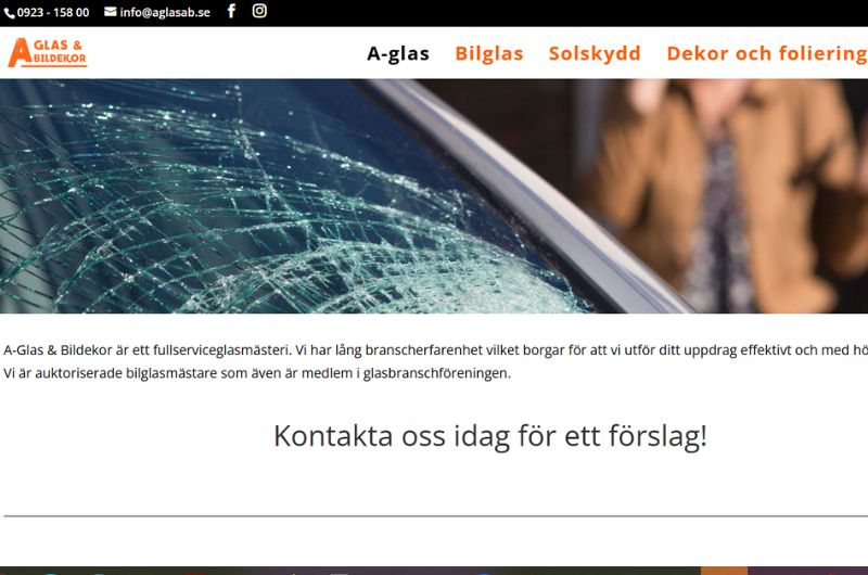 Aglas hemsida byggd av mediebyrån PR4u