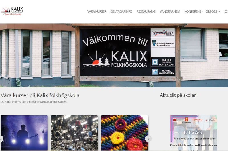 PR 4u har producerat webbsidan till Kalix folkhögskola