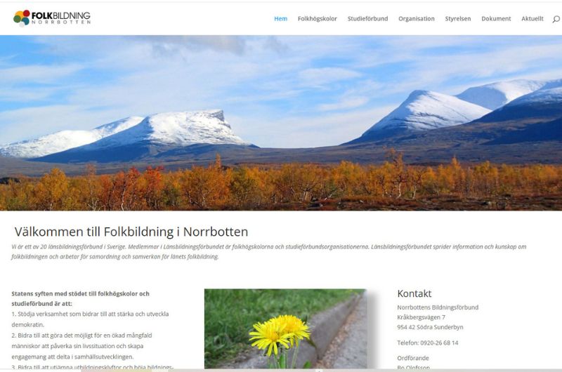 PR 4u har producerat webbsidan till Folkbildningsrådet Norrbotten